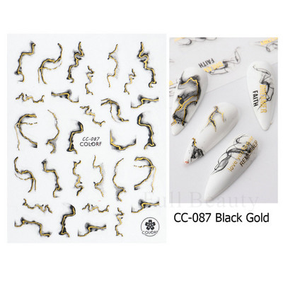 Íves csíkos vonalak 3D köröm matrica arany fehér örvényszalag francia manikűr minimalista csúszka matrica fém köröm design CHSTZCS169