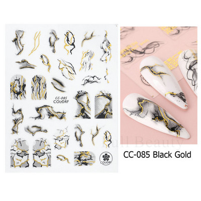 Íves csíkos vonalak 3D köröm matrica arany fehér örvényszalag francia manikűr minimalista csúszka matrica fém köröm design CHSTZCS169