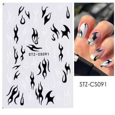 Íves csíkos vonalak 3D köröm matrica arany fehér örvényszalag francia manikűr minimalista csúszka matrica fém köröm design CHSTZCS169