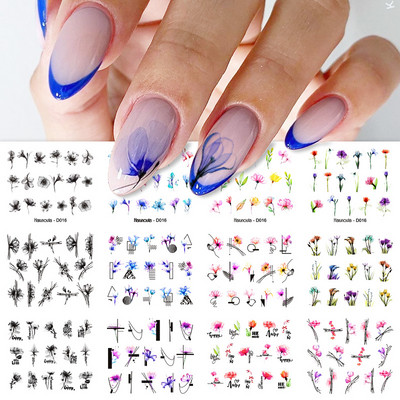 12db Napraforgó Juharlevél Körömmatricák Csúsztatók Manikűrhöz Karácsonyfa Nail Art Vízmatricák Transzferfólia Őszi tippek