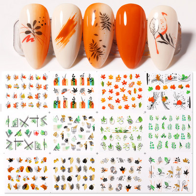 12db Napraforgó Juharlevél Körömmatricák Csúsztatók Manikűrhöz Karácsonyfa Nail Art Vízmatricák Transzferfólia Őszi tippek