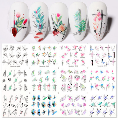 12db Napraforgó Juharlevél Körömmatricák Csúsztatók Manikűrhöz Karácsonyfa Nail Art Vízmatricák Transzferfólia Őszi tippek