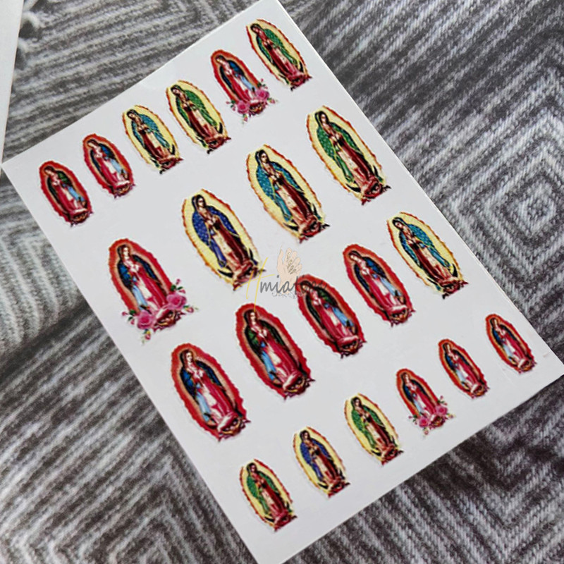 Körömdísz matricák Ragasztó Virgencita matrica Angyal Ámor transzfer matricák Csúszka 3D barkácsolás tippek Körömdíszítések Manikűr pakolás