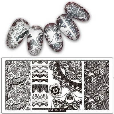 SPV körömbélyegző lemezek Csipke virág állatmintás körömdíszítés bélyegzősablon képlemez stencil köröm eszköz