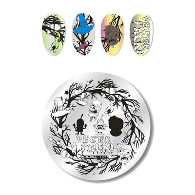 1PC Πρότυπο σφράγισης νυχιών πεταλούδας Αρνητική στρογγυλή γεωμετρία Ζώο λουλούδι Σφραγίδα νυχιών Μανικιούρ Σχέδιο πλάκας σφράγισης νυχιών για Nai