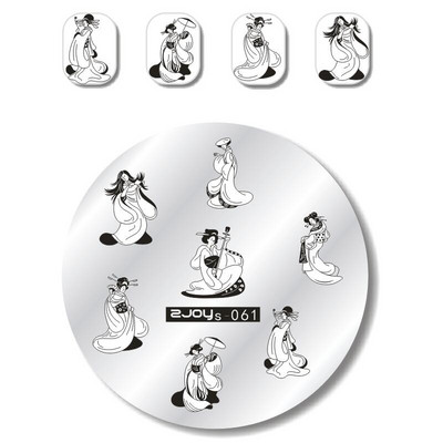 1PC Πρότυπο σφράγισης νυχιών πεταλούδας Αρνητική στρογγυλή γεωμετρία Ζώο λουλούδι Σφραγίδα νυχιών Μανικιούρ Σχέδιο πλάκας σφράγισης νυχιών για Nai