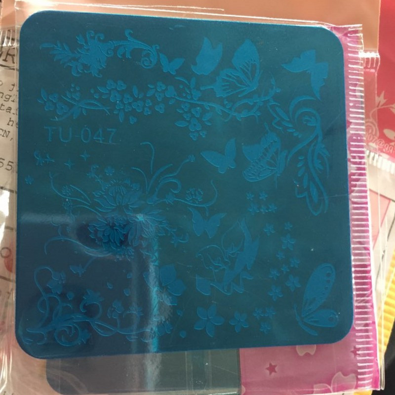 Nagykereskedelmi körömbélyegző lemezek négyzet alakú, rozsdamentes acél körömlemezek TU 6*6 cm-es körömdíszítő képnyomtatás bélyegző bélyegző manikűr sablon