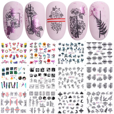 12 Σχεδιαστικά αυτοκόλλητα για νύχια Kawaii Cartoon Avocado Nail Sliders Cute Corgi Water Decals Σκίτσο Διακόσμηση μανικιούρ LABN1585-1596