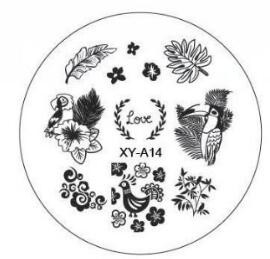 1xNew Year Style Fashion Design DIY Πλάκες για σφράγιση εικόνων νυχιών 3D στρογγυλά πρότυπα τέχνης νυχιών Στένσιλ Εργαλεία μανικιούρ