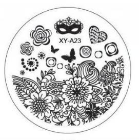 1xNew Year Style Fashion Design DIY Πλάκες για σφράγιση εικόνων νυχιών 3D στρογγυλά πρότυπα τέχνης νυχιών Στένσιλ Εργαλεία μανικιούρ