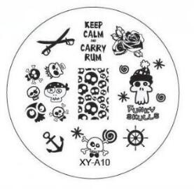 1xNew Year Style Fashion Design DIY Πλάκες για σφράγιση εικόνων νυχιών 3D στρογγυλά πρότυπα τέχνης νυχιών Στένσιλ Εργαλεία μανικιούρ