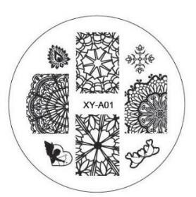 1xNew Year Style Fashion Design DIY Πλάκες για σφράγιση εικόνων νυχιών 3D στρογγυλά πρότυπα τέχνης νυχιών Στένσιλ Εργαλεία μανικιούρ