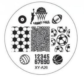 1xNew Year Style Fashion Design DIY Πλάκες για σφράγιση εικόνων νυχιών 3D στρογγυλά πρότυπα τέχνης νυχιών Στένσιλ Εργαλεία μανικιούρ