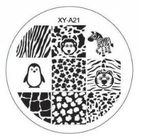 1xNew Year Style Fashion Design DIY Πλάκες για σφράγιση εικόνων νυχιών 3D στρογγυλά πρότυπα τέχνης νυχιών Στένσιλ Εργαλεία μανικιούρ