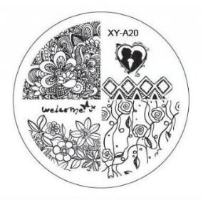 1xNew Year Style Fashion Design DIY Πλάκες για σφράγιση εικόνων νυχιών 3D στρογγυλά πρότυπα τέχνης νυχιών Στένσιλ Εργαλεία μανικιούρ