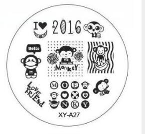 1xNew Year Style Fashion Design DIY Πλάκες για σφράγιση εικόνων νυχιών 3D στρογγυλά πρότυπα τέχνης νυχιών Στένσιλ Εργαλεία μανικιούρ