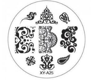 1xNew Year Style Fashion Design DIY Πλάκες για σφράγιση εικόνων νυχιών 3D στρογγυλά πρότυπα τέχνης νυχιών Στένσιλ Εργαλεία μανικιούρ