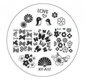 1xNew Year Style Fashion Design DIY Πλάκες για σφράγιση εικόνων νυχιών 3D στρογγυλά πρότυπα τέχνης νυχιών Στένσιλ Εργαλεία μανικιούρ