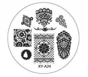 1xNew Year Style Fashion Design DIY Πλάκες για σφράγιση εικόνων νυχιών 3D στρογγυλά πρότυπα τέχνης νυχιών Στένσιλ Εργαλεία μανικιούρ