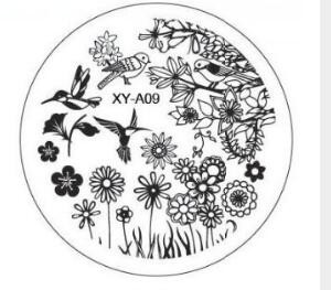 1xNew Year Style Fashion Design DIY Πλάκες για σφράγιση εικόνων νυχιών 3D στρογγυλά πρότυπα τέχνης νυχιών Στένσιλ Εργαλεία μανικιούρ