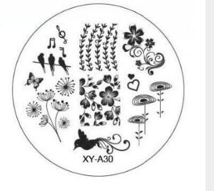 1xNew Year Style Fashion Design DIY Πλάκες για σφράγιση εικόνων νυχιών 3D στρογγυλά πρότυπα τέχνης νυχιών Στένσιλ Εργαλεία μανικιούρ