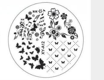 1xNew Year Style Fashion Design DIY Πλάκες για σφράγιση εικόνων νυχιών 3D στρογγυλά πρότυπα τέχνης νυχιών Στένσιλ Εργαλεία μανικιούρ