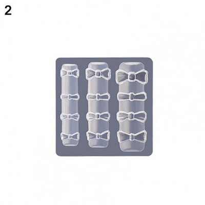 Καλούπι καρφιών επαναχρησιμοποιήσιμο DIY σιλικόνης 3D Μανικιούρ καραμέλα Φιόγκοι Πλάκα Νύχια Πρότυπα τέχνης Εργαλεία σαλονιού μανικιούρ