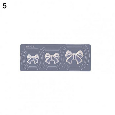 Καλούπι καρφιών επαναχρησιμοποιήσιμο DIY σιλικόνης 3D Μανικιούρ καραμέλα Φιόγκοι Πλάκα Νύχια Πρότυπα τέχνης Εργαλεία σαλονιού μανικιούρ