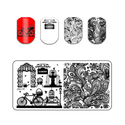 Állati mintás pillangós körömbélyegző lemezek absztrakt csíkok képlemez csipke sablonok formák körmök sablonok 1 db