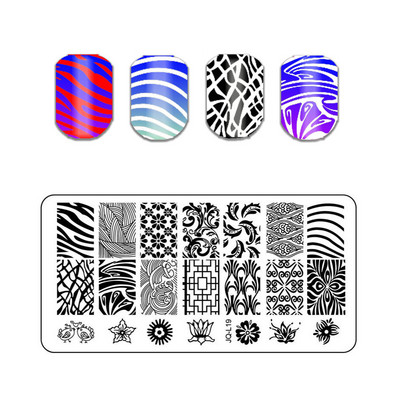 Állati mintás pillangós körömbélyegző lemezek absztrakt csíkok képlemez csipke sablonok formák körmök sablonok 1 db