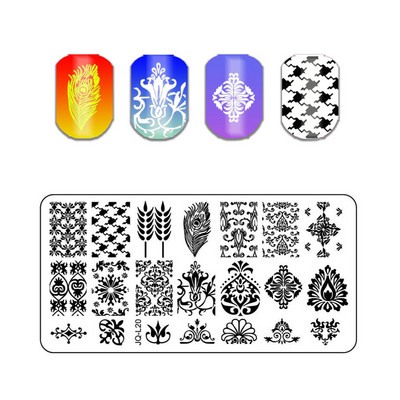 Állati mintás pillangós körömbélyegző lemezek absztrakt csíkok képlemez csipke sablonok formák körmök sablonok 1 db