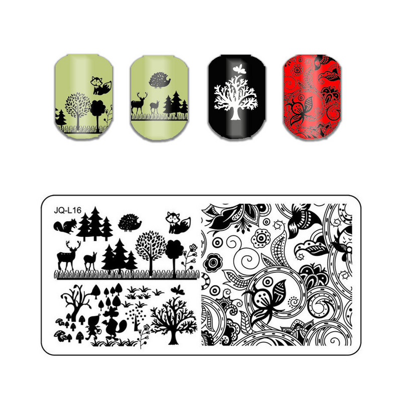 Állati mintás pillangós körömbélyegző lemezek absztrakt csíkok képlemez csipke sablonok formák körmök sablonok 1 db