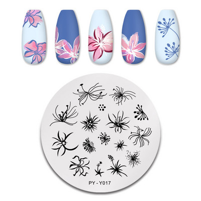 PICT YOU körömbélyegző lemezek Karácsonyi Fesztivál Geometrikus csíkos vonal Természetes Nail Art bélyegzőlemez Stencil Rozsdamentes acél