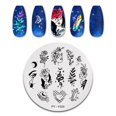 PICT YOU körömbélyegző lemezek Karácsonyi Fesztivál Geometrikus csíkos vonal Természetes Nail Art bélyegzőlemez Stencil Rozsdamentes acél