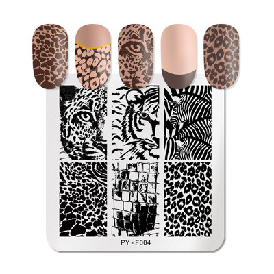 PICT YOU körömbélyegző lemezek Karácsonyi Fesztivál Geometrikus csíkos vonal Természetes Nail Art bélyegzőlemez Stencil Rozsdamentes acél