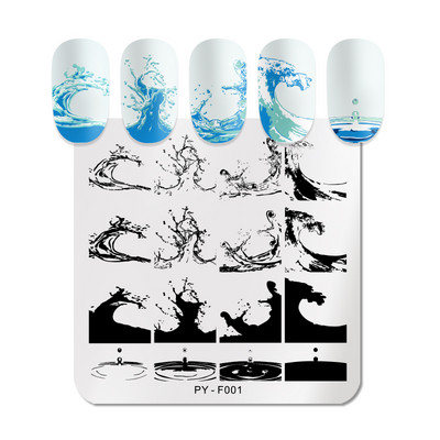 PICT YOU körömbélyegző lemezek Karácsonyi Fesztivál Geometrikus csíkos vonal Természetes Nail Art bélyegzőlemez Stencil Rozsdamentes acél