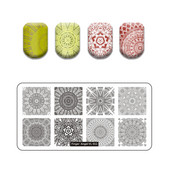 Πρότυπα κλασικής σφραγίδας με γωνία δακτύλων Πλάκες για σφράγιση νυχιών με δαντέλα Φυτά Φύλλα λουλουδιών Φυτά Στένσιλ για εκτύπωση κρανίου Καλούπια