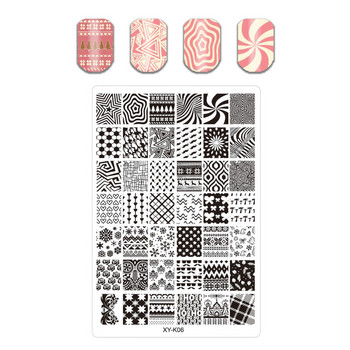 Finger Angel Texture Geometry Nail Stamping Plate Ζωικά μοτίβα φύλλα Σχέδιο λουλουδιών Κινούμενα σχέδια Πρότυπα για σφραγίδες νυχιών