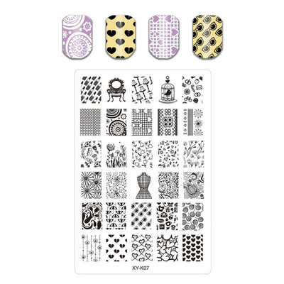 Sõrmeingel Tekstuur Geomeetria Küünte stantsimisplaadid Loomamuster Lehed Lillekujundus Multifilm Küünetemplite mallid Tööriistad