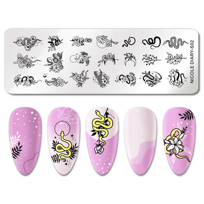 NICOLE NAPLÓ Őszi juharlevél körömbélyegző lemezek geometria virág állat körömművészet bélyegsablonok szükségesek nyomtatás körömlakk