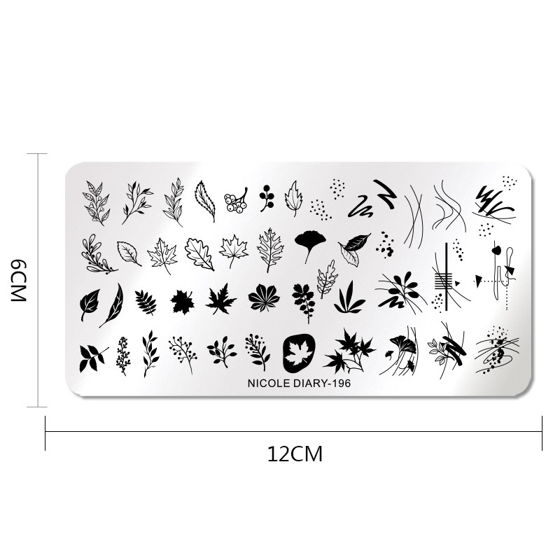 NICOLE NAPLÓ Őszi juharlevél körömbélyegző lemezek geometria virág állat körömművészet bélyegsablonok szükségesek nyomtatás körömlakk