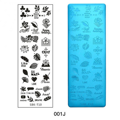 Körömdíszítő sablonok Bélyegzőlemez Design Virág Pillangó Körömbélyegzősablonok Levél virágos Nyomtatás Stencillemezek Kép manikűr