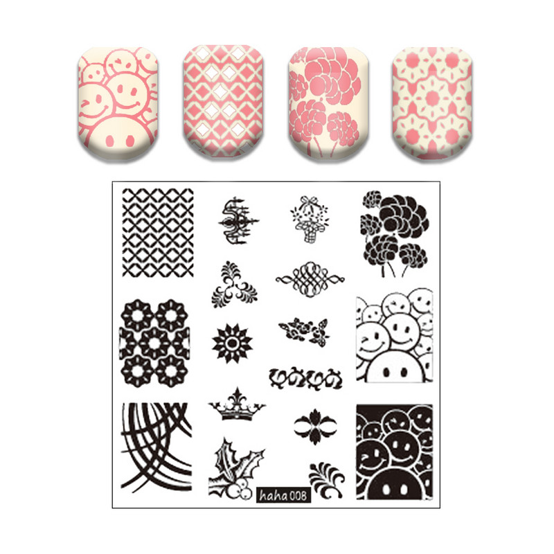 Ujj angyal 1 DB körömbélyegző lemezek virág geometria manikűr stencilek körömbélyegző négyzetnyomó sablon