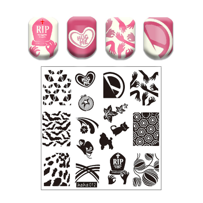 Ujj angyal 1 DB körömbélyegző lemezek virág geometria manikűr stencilek körömbélyegző négyzetnyomó sablon