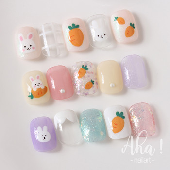 1 τεμ. Αυτοκόλλητο Kawaii Rabbit Nail Art Κορεάτικο αυτοκόλλητο αυτοκόλλητο καρτούν με αυτοκόλλητα αυτοκόλλητα κινούμενα σχέδια Απλές πινελιές συρόμενες διακοσμήσεις για μανικιούρ Ανταλλακτικά GDK#025