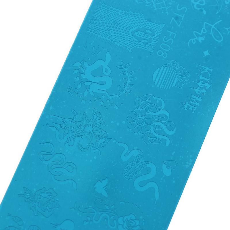 Művészi sablon Tigris Leopard Manikűr Virág Geometria Körömlakk sablon Állatnyomtatás Kígyó köröm bélyegző lemezek