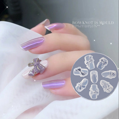 1db Puha szilikon körömfaragó forma 3D szép masniforma bélyegző lemez köröm sablonok japán stílusú barkácsolás UV gél manikűr design