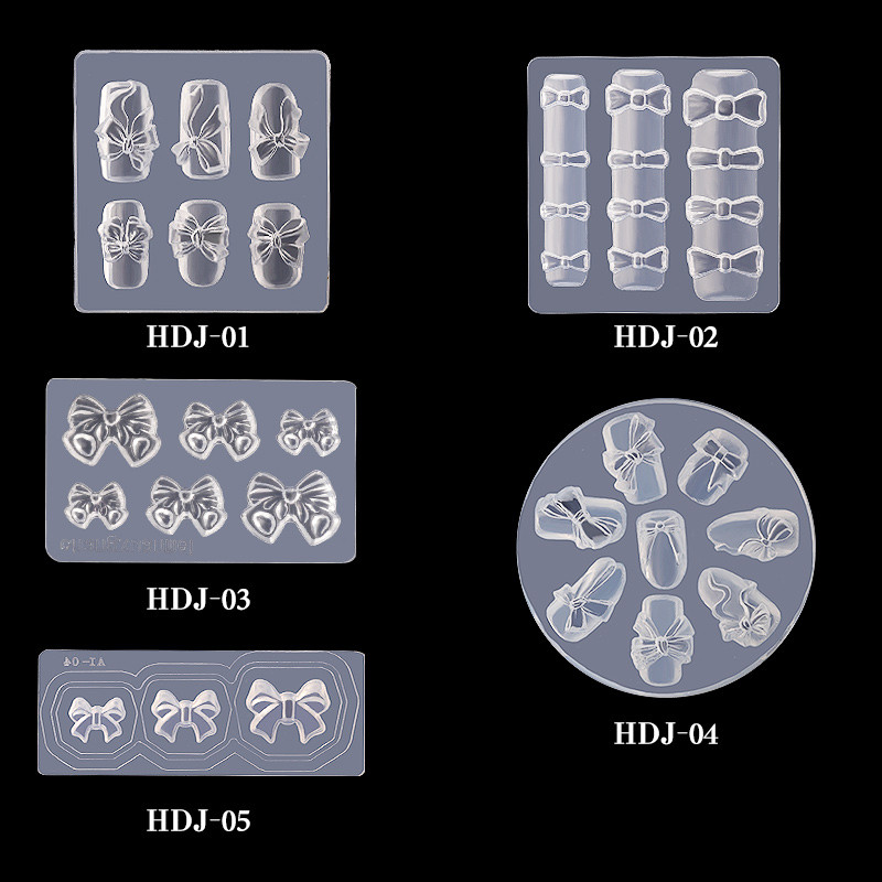 1db Puha szilikon körömfaragó forma 3D szép masniforma bélyegző lemez köröm sablonok japán stílusú barkácsolás UV gél manikűr design