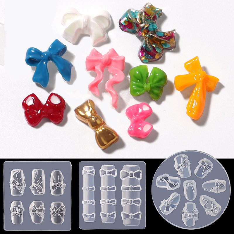 1db Puha szilikon körömfaragó forma 3D szép masniforma bélyegző lemez köröm sablonok japán stílusú barkácsolás UV gél manikűr design