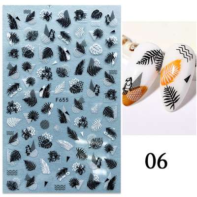 Nyári trópusi tengerparti kókuszfa papucs 3D köröm matrica levelek kagyló transzfer matricák csúszka díszítő manikűr